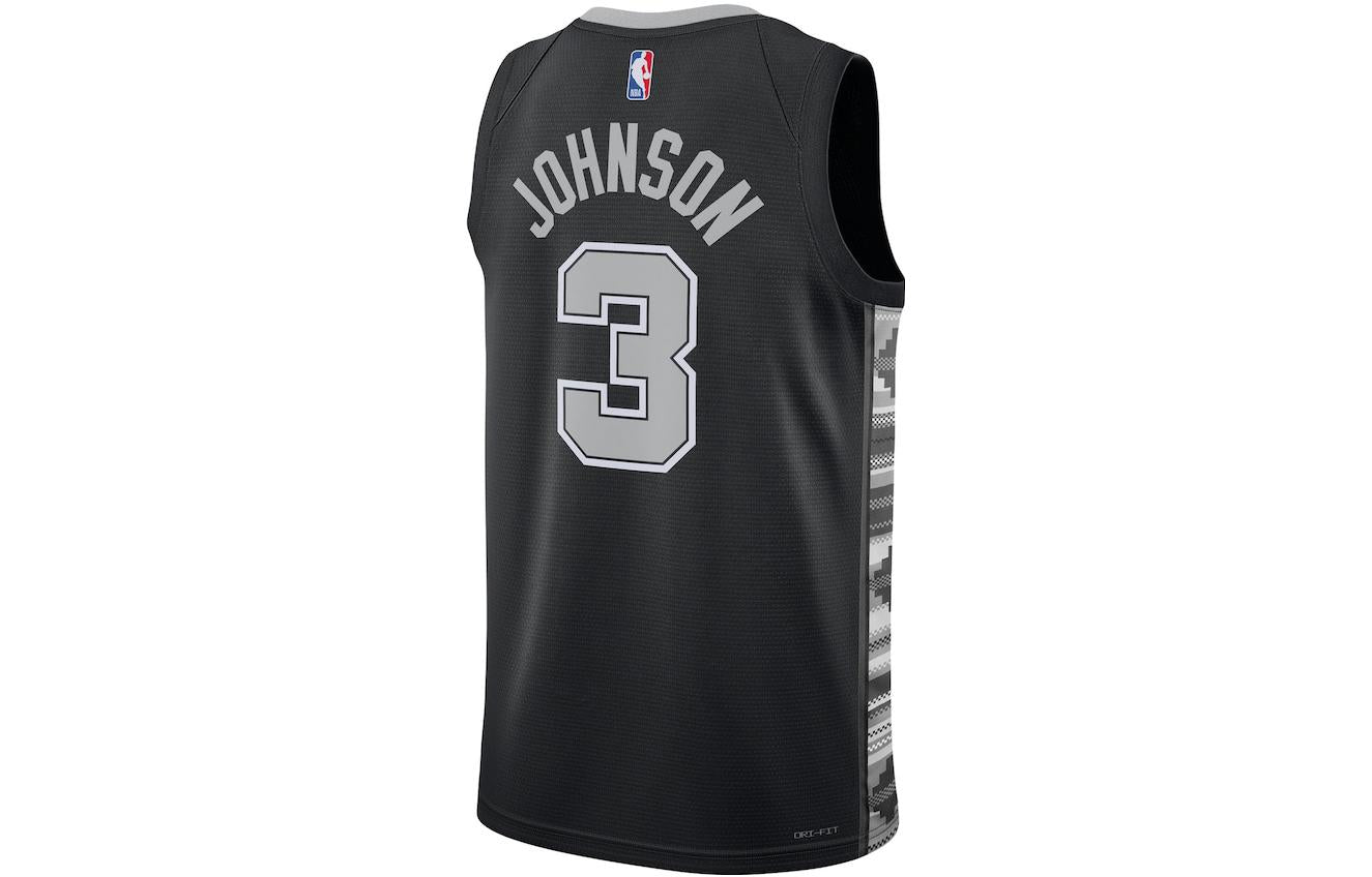 Air Jordan San Antonio Spurs Keldon Johnson Swingman Statement Jersey 'Black' DO9543-012
