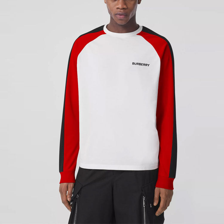 Men's Burberry SS21 Logo Embroidered Cotton Long Sleeves White 80381701