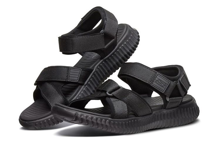 Skechers Elite Flex Velcro Sports Black Sandals 51722-BBK