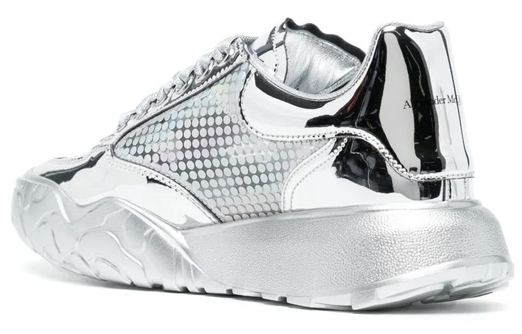 (WMNS) Alexander McQueen Metallic Low-Top sneakers 'Silver' 685679W4SI18257
