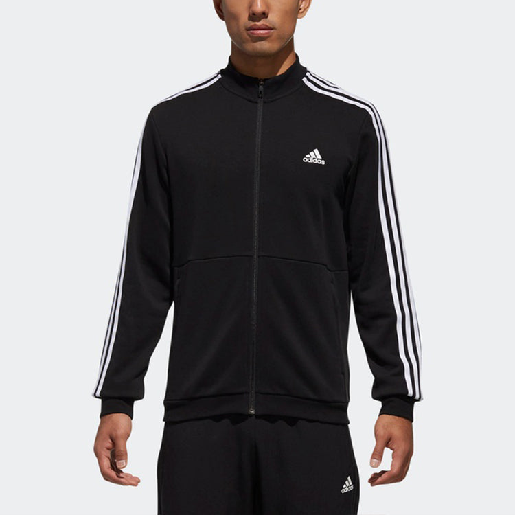 adidas Cm Tt Ft 3s Sports Stylish Knit Stand Collar Jacket Black DU6783