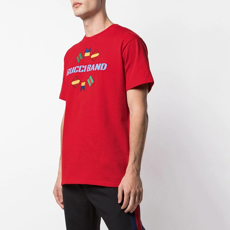 Gucci Band Embroidered Large logo Short Sleeve Red 565806-XJB2X-6229