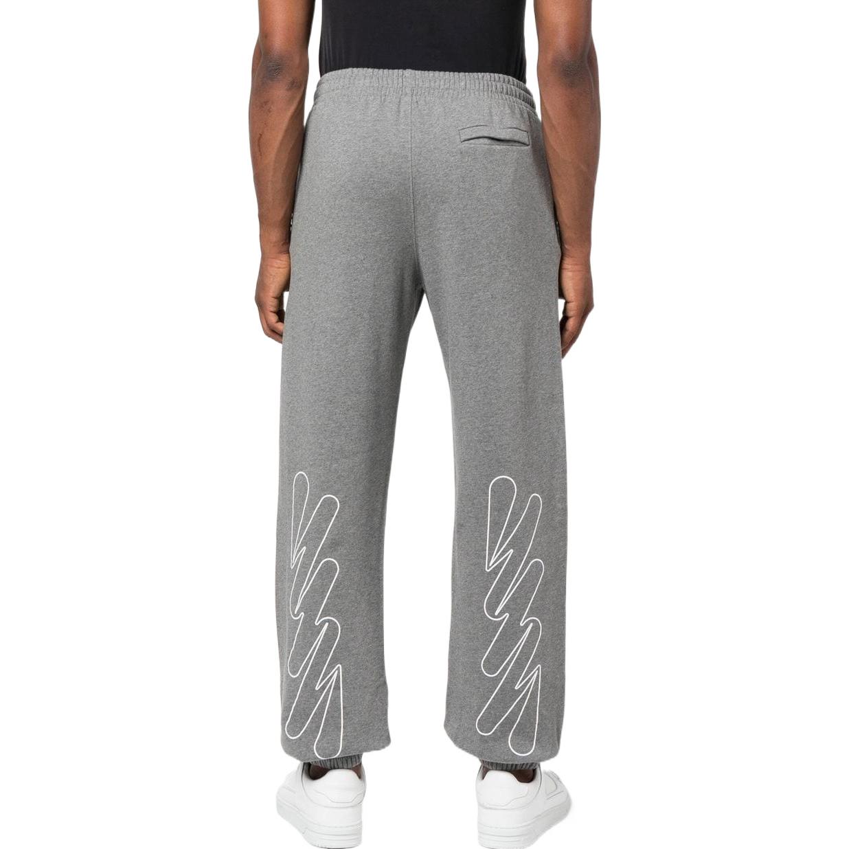 Men's Off-White FW22 Wave Diag Logo Stripe Bundle Feet Sports Pants/Trousers/Joggers Gray OMCH029F22FLE0080801