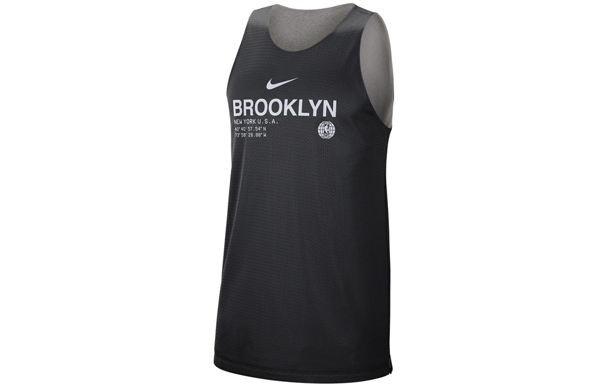 Nike Brooklyn Nets Reversible Basketball Jersey For Men Gray/Black CN0699-010