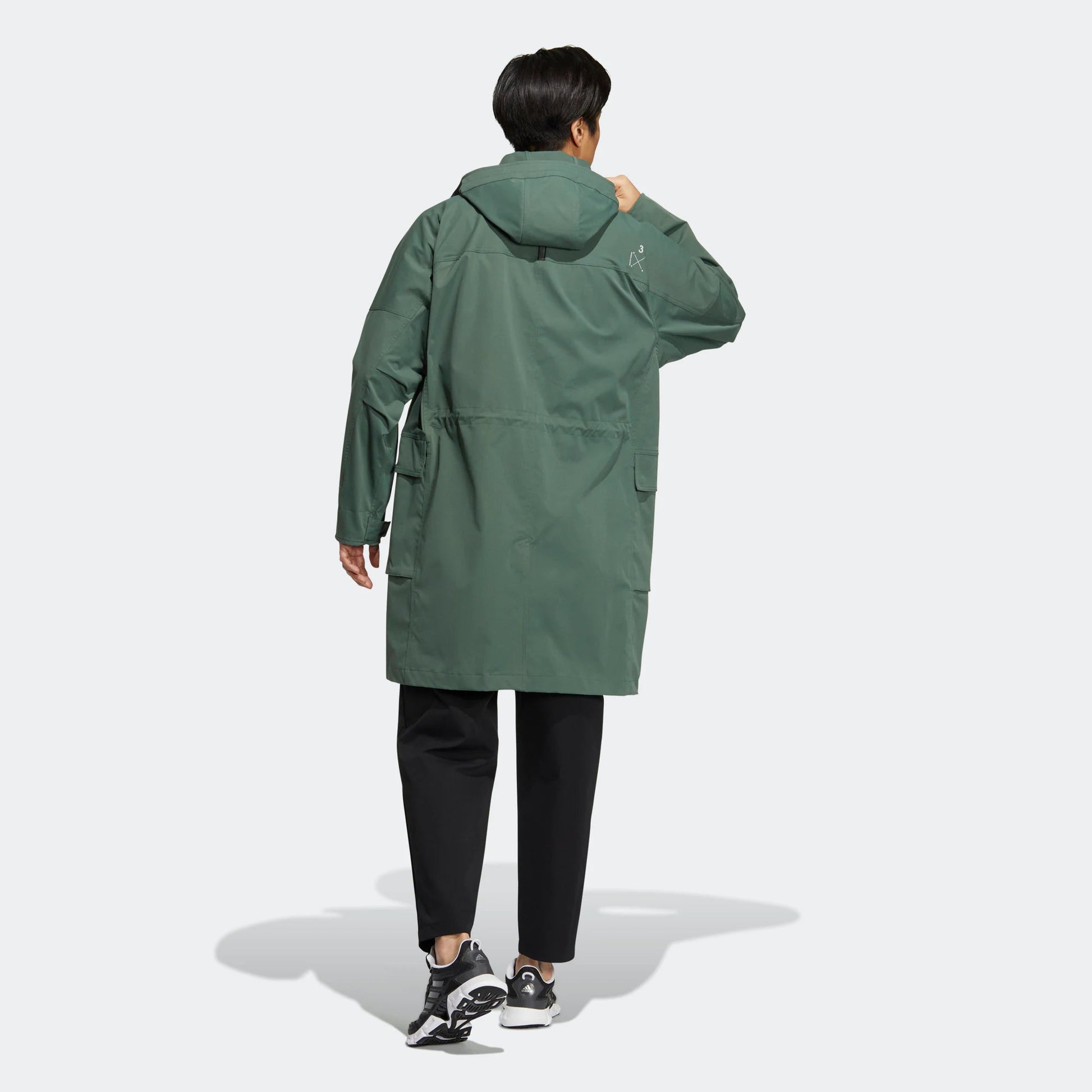 Men's adidas Prsve Long Wv J Solid Color Chest Brand Logo Printing Jacket Green HM2710