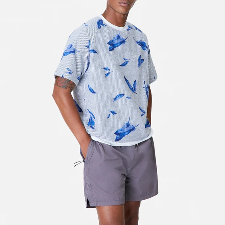 KITH Howard Seersucker Shirt Printing Short Sleeve Unisex Blue KH3751-102