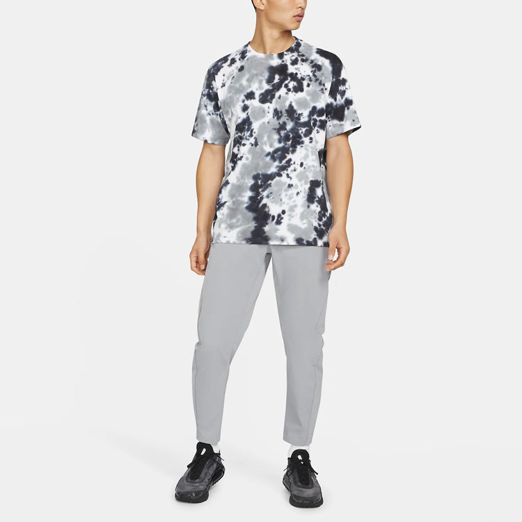 Nike Sportswear Sports Loose Tie Dye Printing Round Neck Short Sleeve Gray DB6150-101
