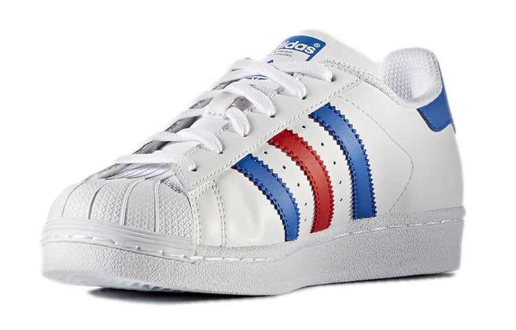 (GS) adidas originals Superstar J Sneakers White/Blue/Red BB0354
