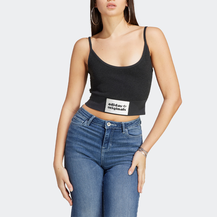 (WMNS) adidas Towel Bra Top 'Black' IC8524