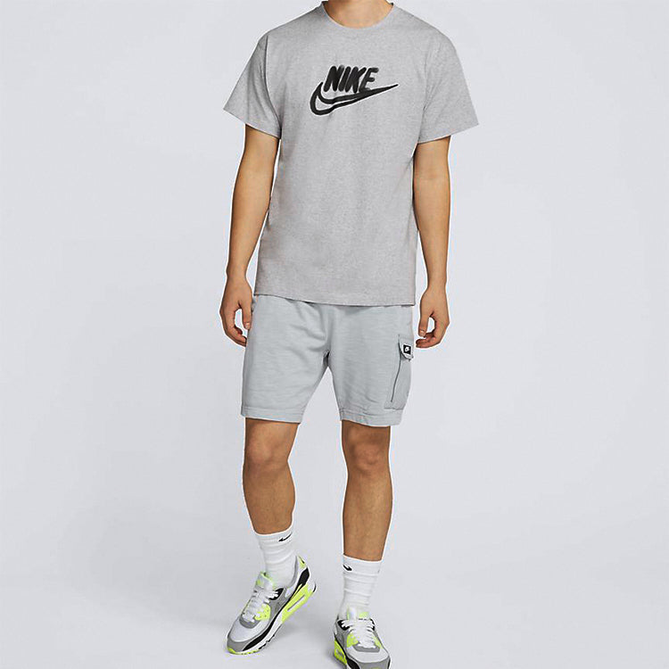 Nike Graffiti Logo Printing Short Sleeve light grey CT6491-902