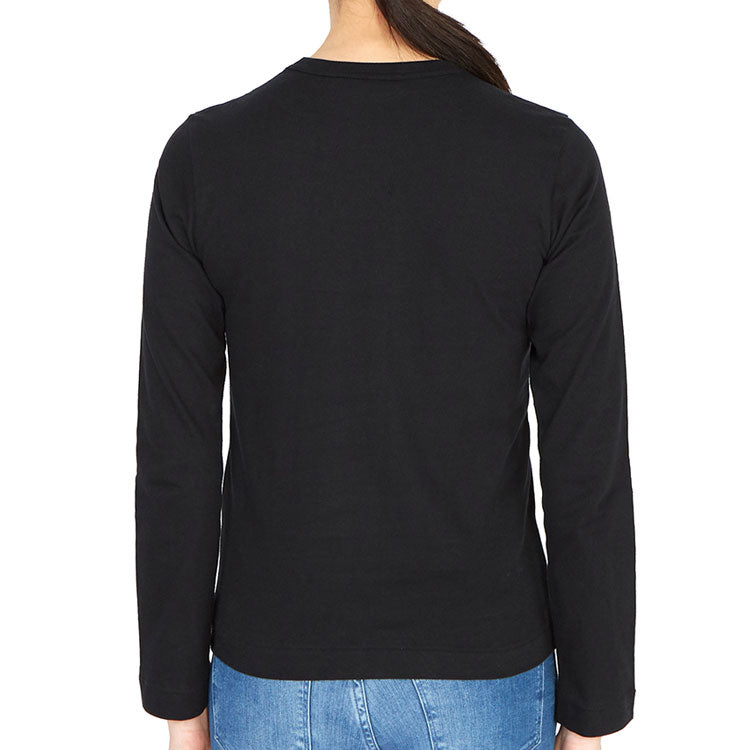 (WMNS) COMME des GARCONS PLAY Logo Long Sleeves Tee 'Black' AZ-T117-051-1