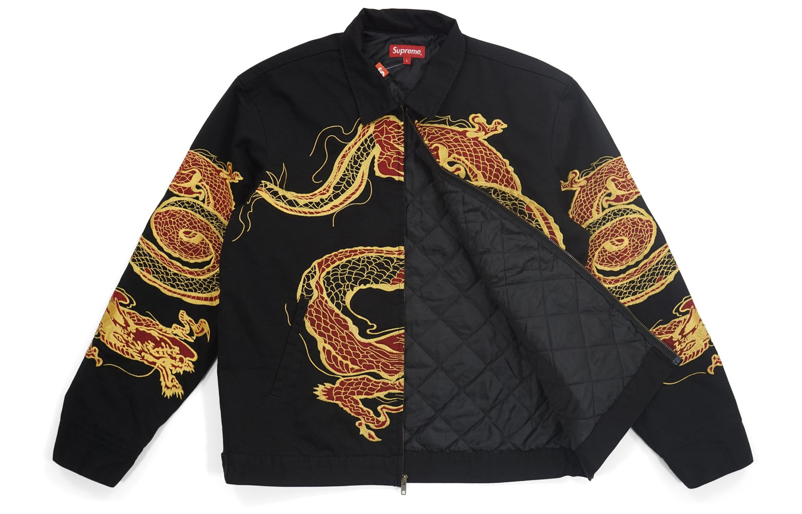 Supreme FW18 Dragon Work Jacket Black Dragon Robe China Embroidered Unisex SUP-FW18-424