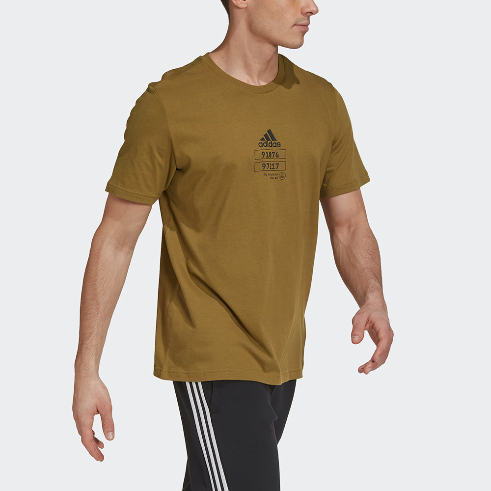 adidas Tech Refl Tee M Running Athleisure Casual Sports Round Neck Short Sleeve Yellow GN6861