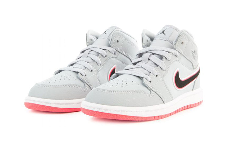 (PS) Air Jordan 1 Mid 'Grey Red' 640737-060
