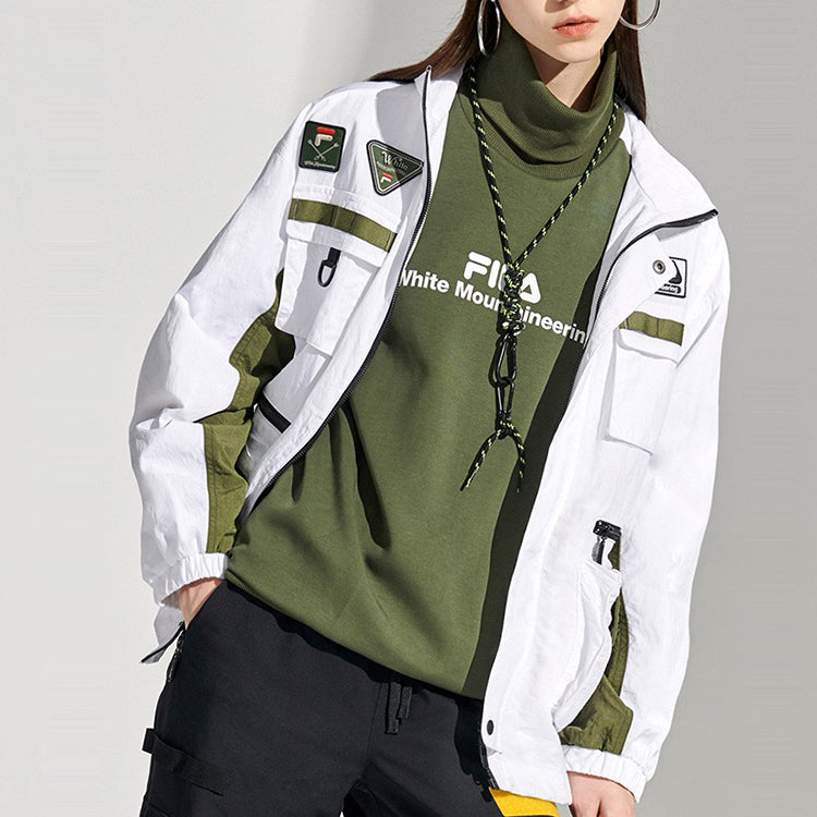 Fila FUSION x White Mountaineering Crossover Stand Collar Multiple Pockets Sports Colorblock Woven Jacket T11W117708F-WT