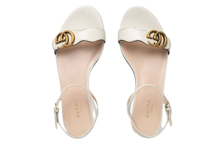 (WMNS) Gucci Double G Leather Sandal 'White' 524631-A3N00-9022