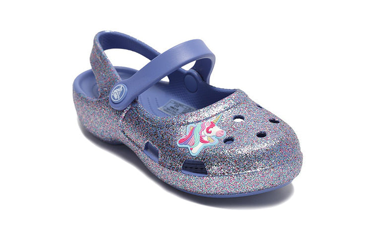 (PS) Crocs Outdoor Flat Heel Shiny Sports Blue Sandals 206370-434