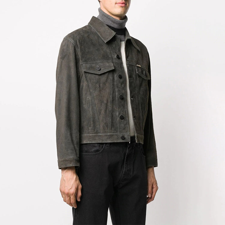 Men's Off-White Arrow Pattern Denim Jacket Gray OMJA049F20LEA0010701