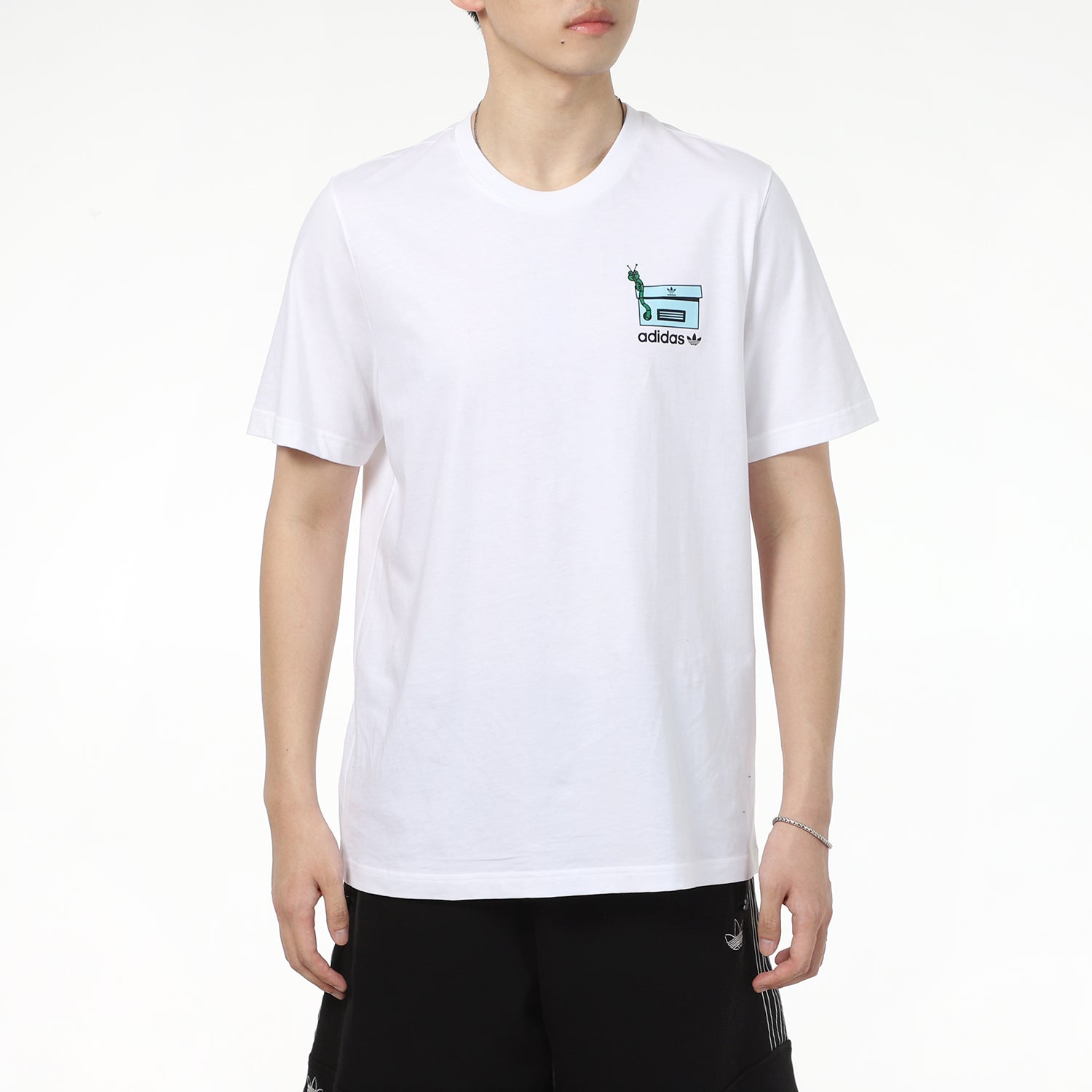 adidas originals Men's Worm Chest Tee Logo White GN2147