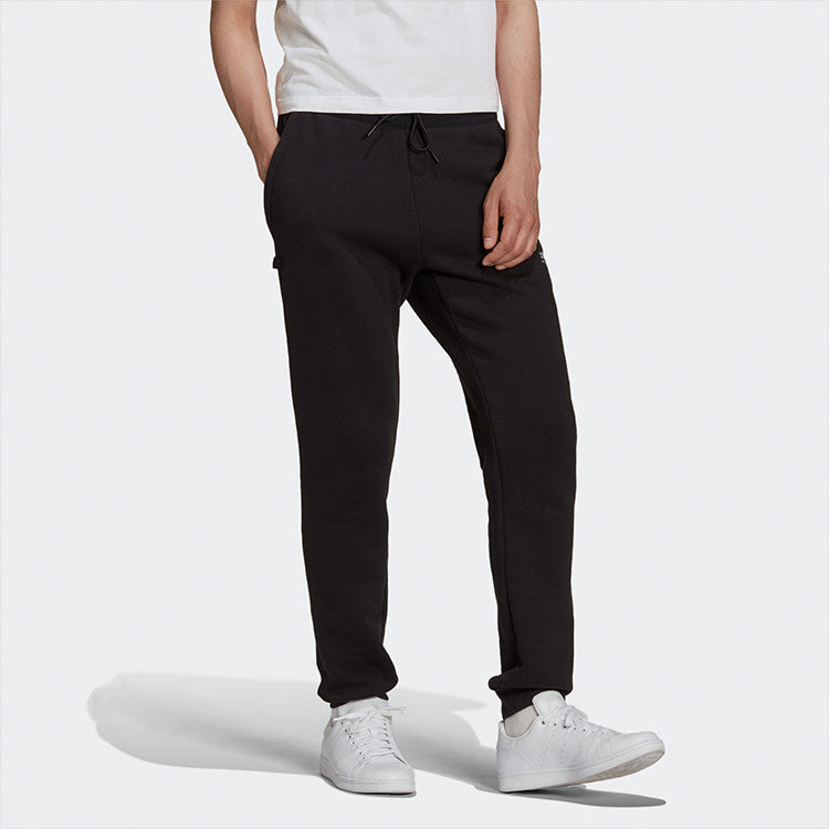 Men's adidas originals P Sweatpants Solid Color Stay Warm Fleece Lined Bundle Feet Sports Pants/Trousers/Joggers Black H09052