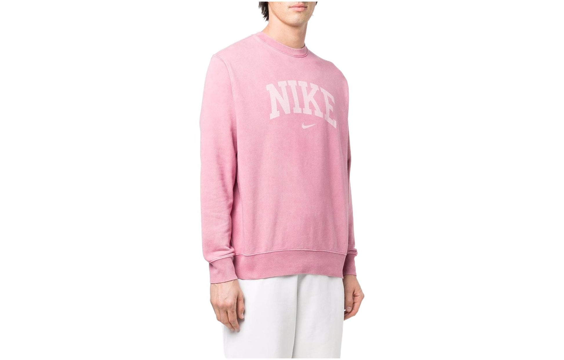 Men's Nike Chest Large Logo Printing Round Neck Long Sleeves Pink Red DC0722-665
