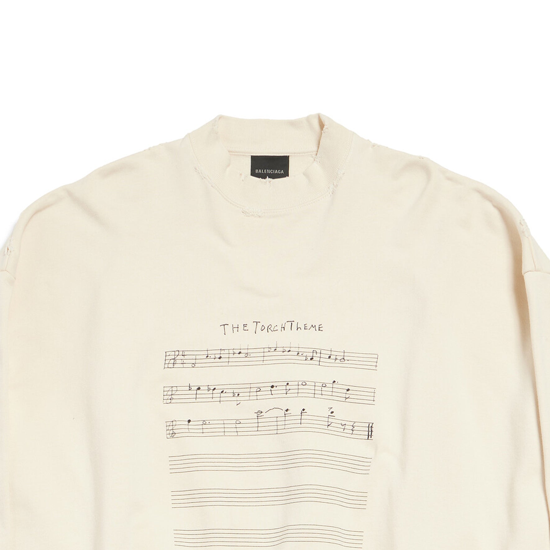 Balenciaga SS24 Logo with Sheet Music Sweater 'Beige' 699212TMVO69069