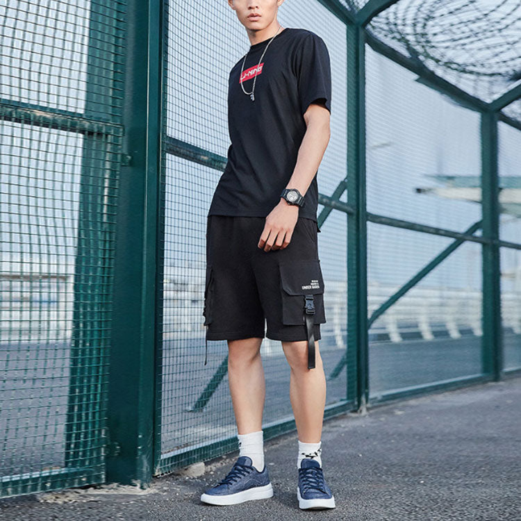 Li-Ning Chest Box Logo Solid Color Short Sleeve 'Black' AHSQ326-2