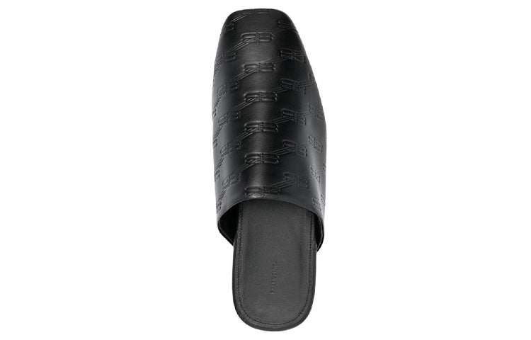 Balenciaga Leather Cosy BB Mules 'Black' 743926WB7221000
