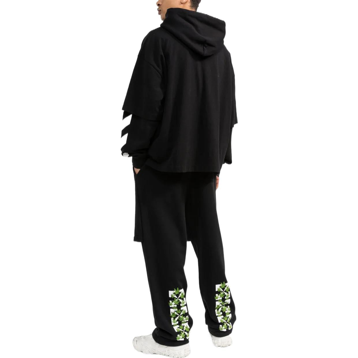 Men's Off-White FW22 Arrow Printing Casual Pants/Trousers Black OMCH047S22FLE0021055