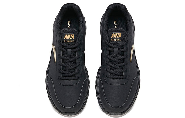 ANTA Running Series Sneakers Leather 'Black Gold' 91835529-9