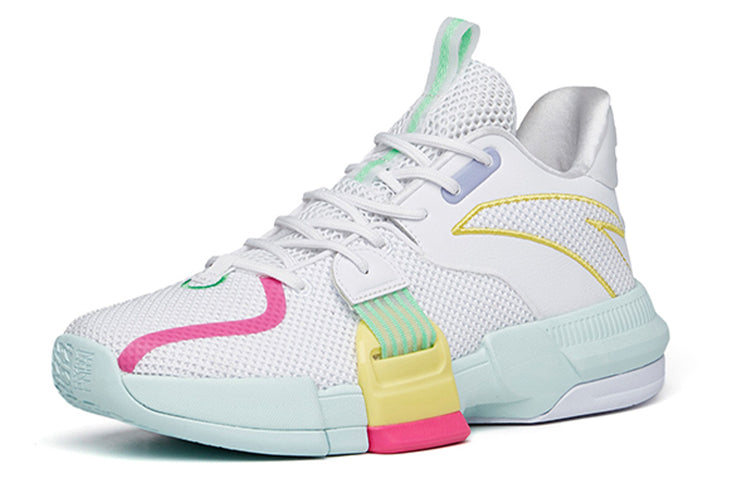 ANTA Light Crazy 1 Basketball Shoes 'White Green Pink' 112221618-4