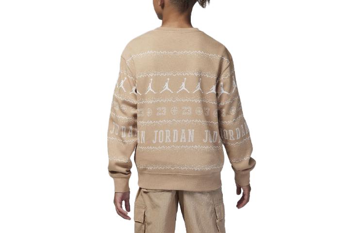 (GS) Air Jordan MJ Holiday Fleece Crew Top 'Hemp' 95C724-X0L