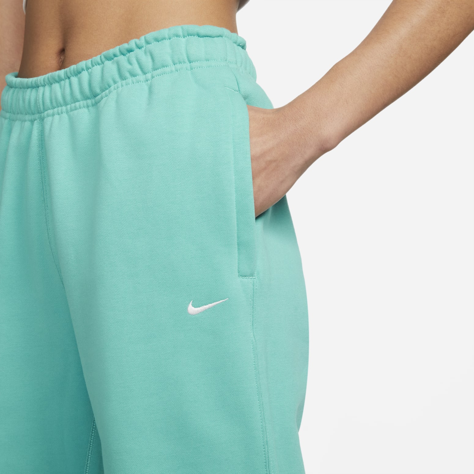 (WMNS) Nike Solo Swoosh Sweatpants 'Teal' CW5565-393