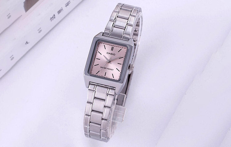 CASIO Stainless Steel Strap Waterproof Pink Analog LTP-V007D-4E