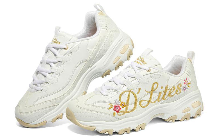 (WMNS) Skechers D'Lites 1.0 'White Yellow' 149640-WMLT