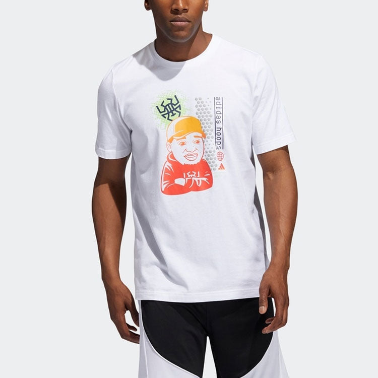 adidas Donovan Social Casual Basketball Sports Short Sleeve White GI8889