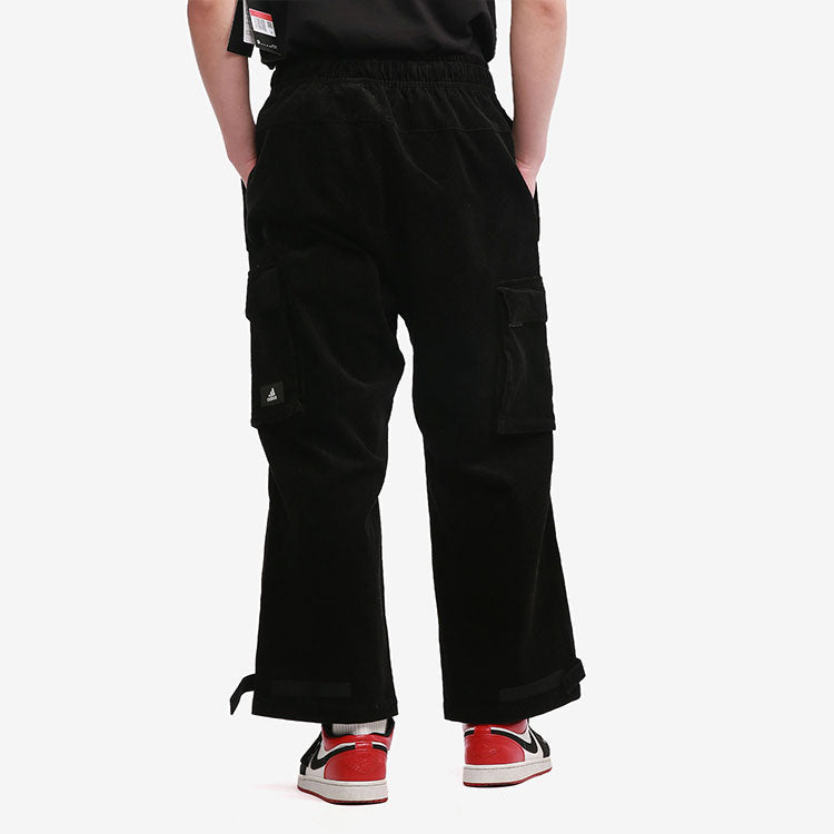 adidas Ub Pnt Cdr Sports Cargo Pocket corduroy Long Pants Black GP0878