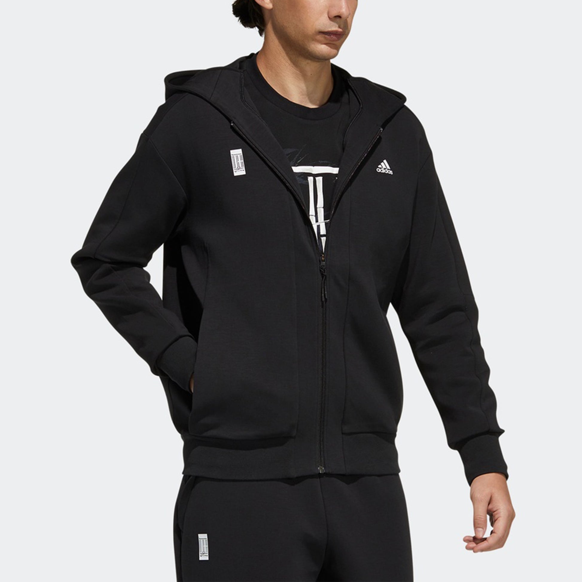 Men's adidas Wj Kn Gbl Jkt Martial Arts Series Sports Stylish Hooded Logo Jacket Black H39340