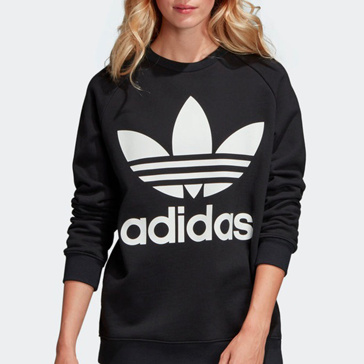 (WMNS) adidas originals Large Logo Pullover Black DH3129