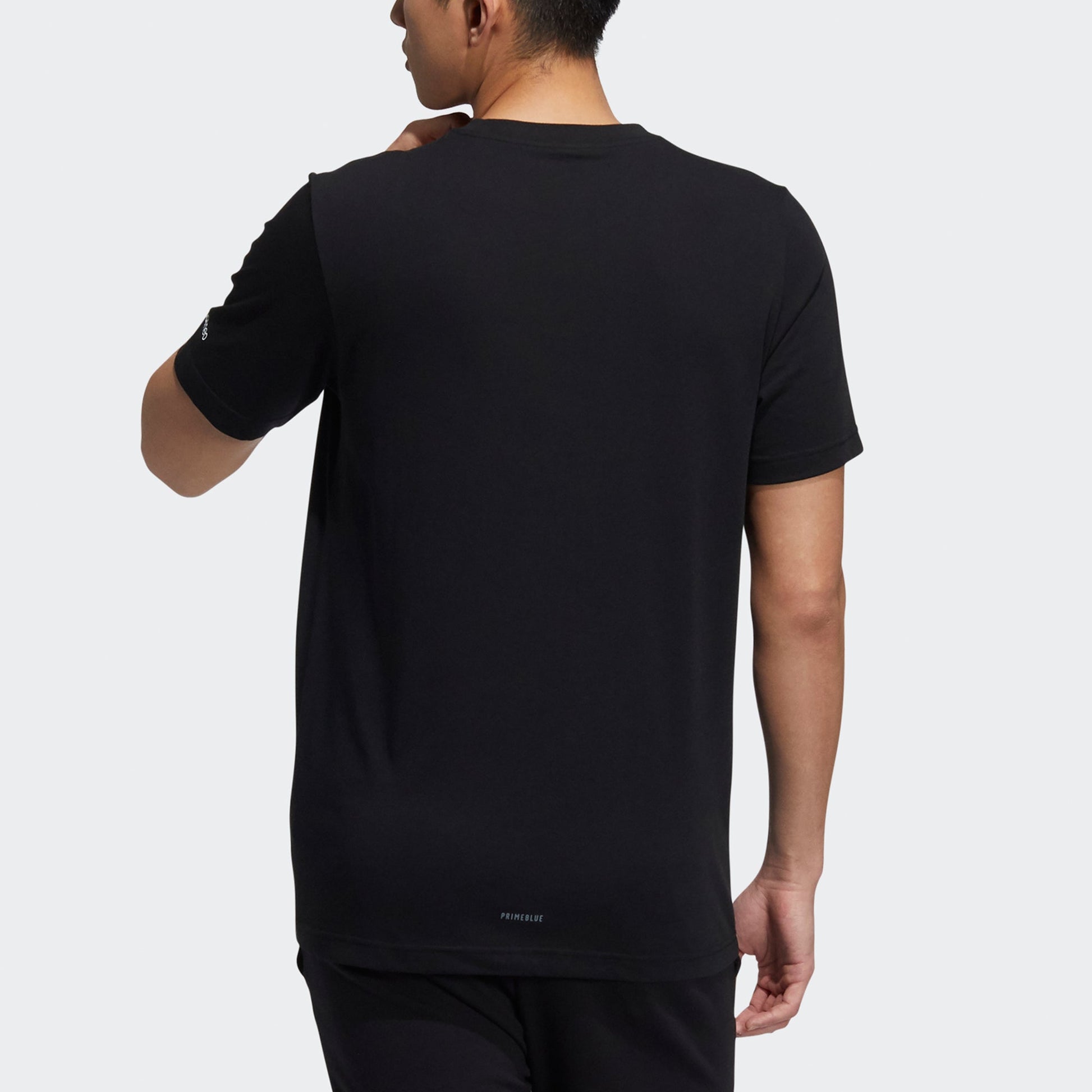 adidas neo M July Tee 1 Cartoon Printing Sports Round Neck Short Sleeve Black HF0463