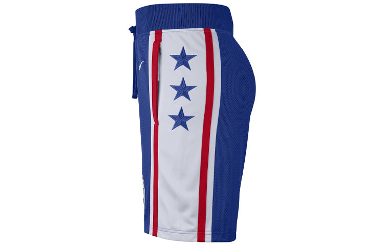 Nike NBA Philadelphia 76ers Colorblock Sports Breathable Quick Dry Basketball Shorts Blue AR8785-495