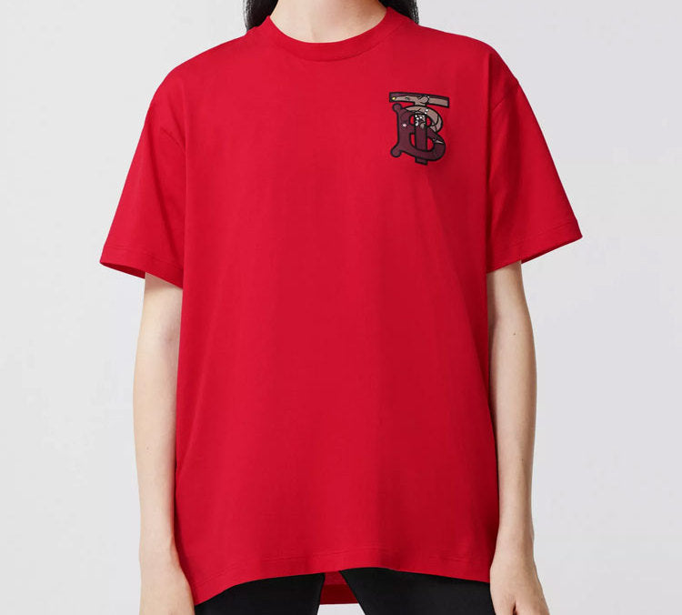 Burberry TB Logo Printing Cotton Short Sleeve Red 80248771
