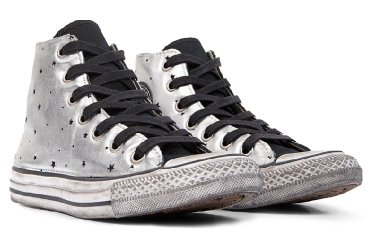 Converse Chuck Taylor All Star Metallic Silver Star Leather High Top 165755C