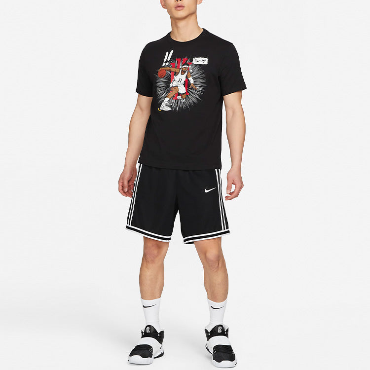 Men's Nike Kyrie Logo Basketball Sports Printing Round Neck Short Sleeve Black T-Shirt DD0780-010