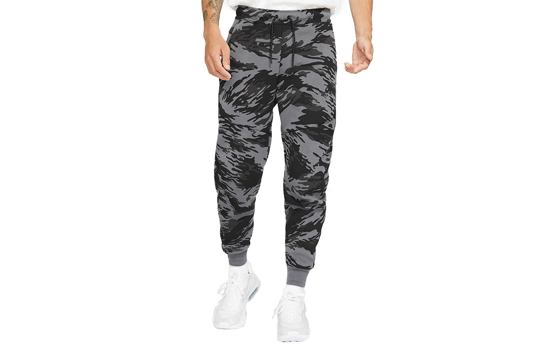 Nike Tech Fleece Camouflage Printing Casual Bundle Feet Long Pants Iron gray CU4498-068