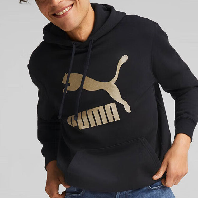 PUMA Classics Metallic Regular Fit Hoodie 'Black' 537678-01