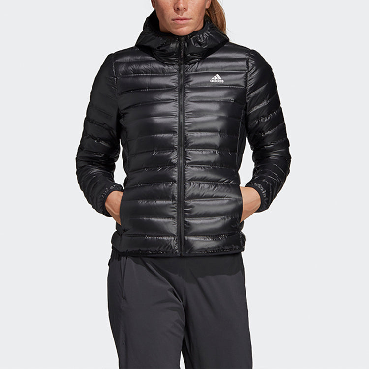 (WMNS) adidas logo Casual Outdoor Stay Warm Sports Black Down Jacket BQ1968