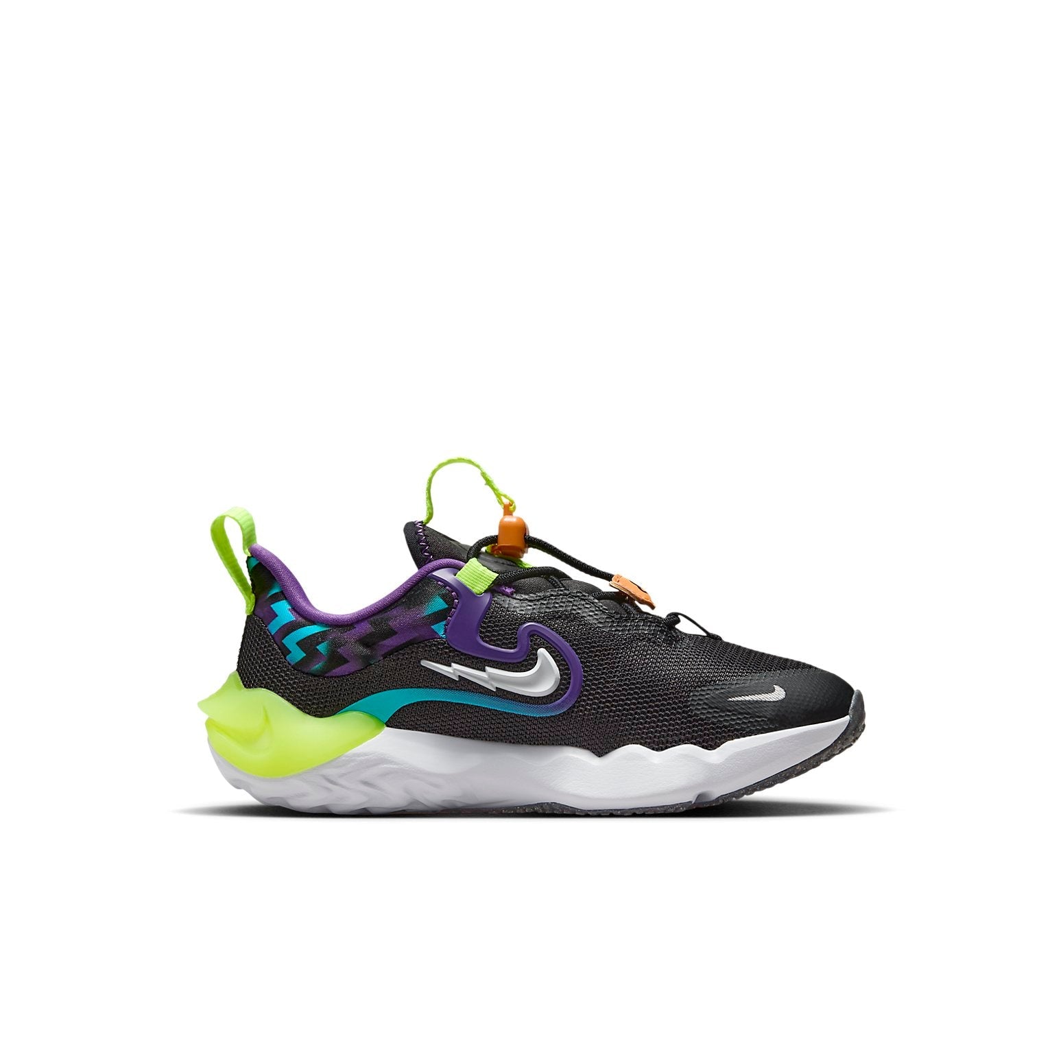 (PS) Nike Run Flow Easy On/Off Shoes 'Black Teal Nebula Volt' DZ4489-001