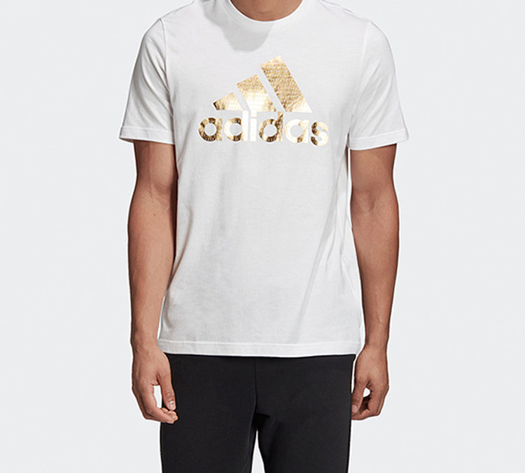 adidas Universal Foil Letter Short-sleeve Tee Men White GE4700