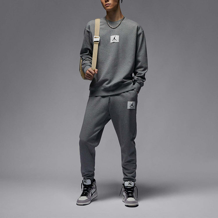 Air Jordan Essentials Logo Sweatshirt 'Grey White' FB6935-091